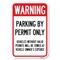 Signmission Warning Parking by Permit Only Vehicles Heavy-Gauge Aluminum Sign, 12" x 18", A-1218-22714 A-1218-22714 - alternate 1